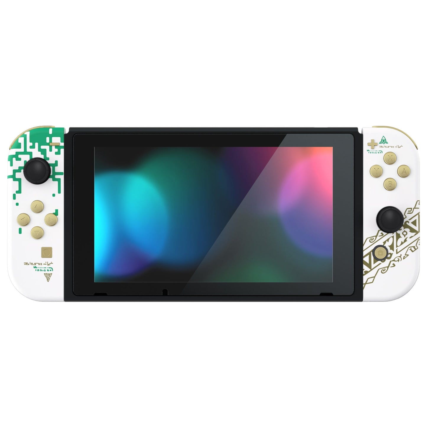 eXtremeRate Replacement Full Set Shells with Buttons for Nintendo Switch - Glow in Dark - Totem of Kingdom White eXtremeRate