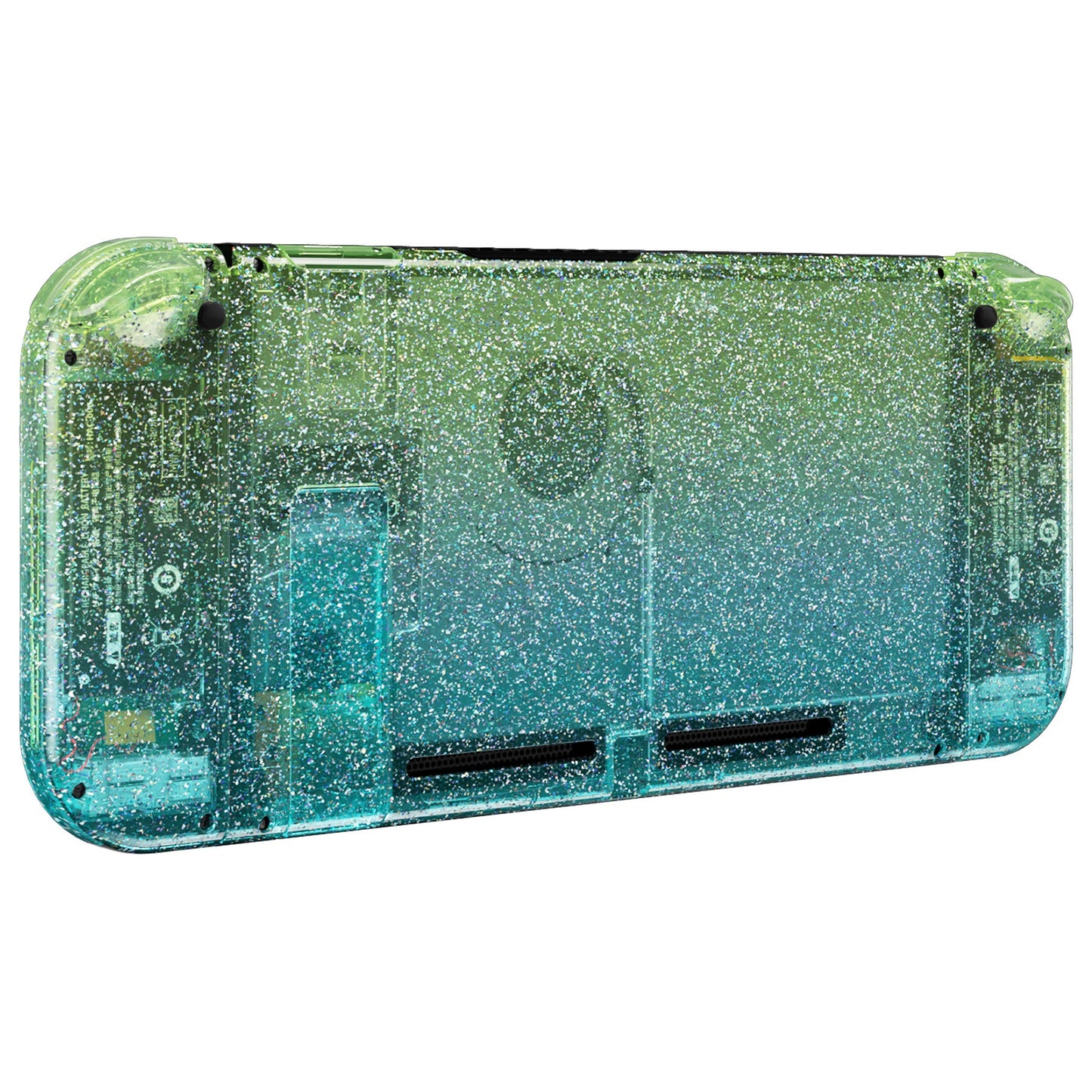 eXtremeRate Replacement Full Set Shells with Buttons for Nintendo Switch - Gradient Translucent Green Blue eXtremeRate