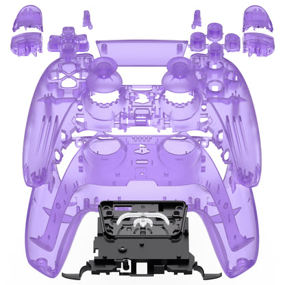 eXtremeRate Replacement Full Shell & Button Set for PS5 Controller BDM-030/040/050 (Clear Black)