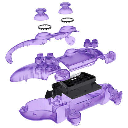 eXtremeRate Replacement Full Shell & Button Set for PS5 Controller BDM-030/040/050 (Clear Black)