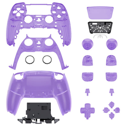 eXtremeRate Replacement Full Shell & Button Set for PS5 Controller BDM-030/040/050 (Clear Black)
