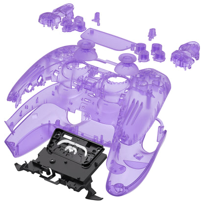 eXtremeRate Replacement Full Shell & Button Set for PS5 Controller BDM-030/040/050 (Clear Black)