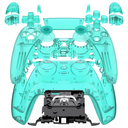 eXtremeRate Replacement Full Shell & Button Set for PS5 Controller BDM-030/040/050 (Clear Black)