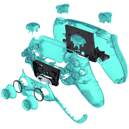 eXtremeRate Replacement Full Shell & Button Set for PS5 Controller BDM-030/040/050 (Clear Black)