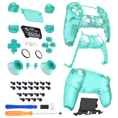 eXtremeRate Replacement Full Shell & Button Set for PS5 Controller BDM-030/040/050 (Clear Black)
