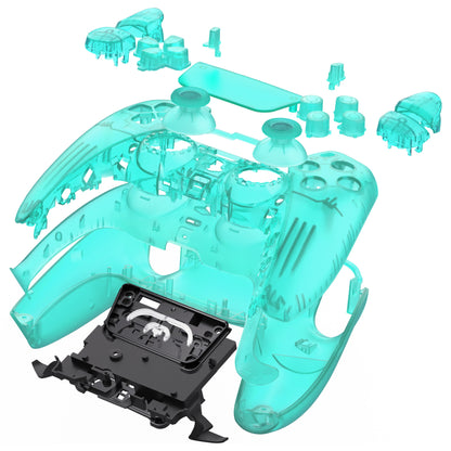 eXtremeRate Replacement Full Shell & Button Set for PS5 Controller BDM-030/040/050 (Clear Black)