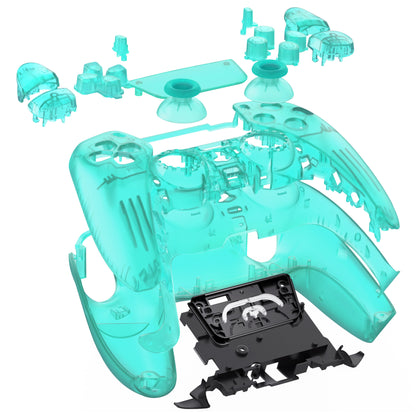 eXtremeRate Replacement Full Shell & Button Set for PS5 Controller BDM-030/040/050 (Clear Black)