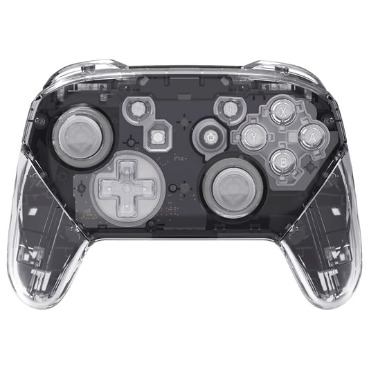 eXtremeRate Nintendo Switch Pro用交換フルセットシェル、フェイスプレートバックプレートハンドルボタン付き【クリスタルクリア】