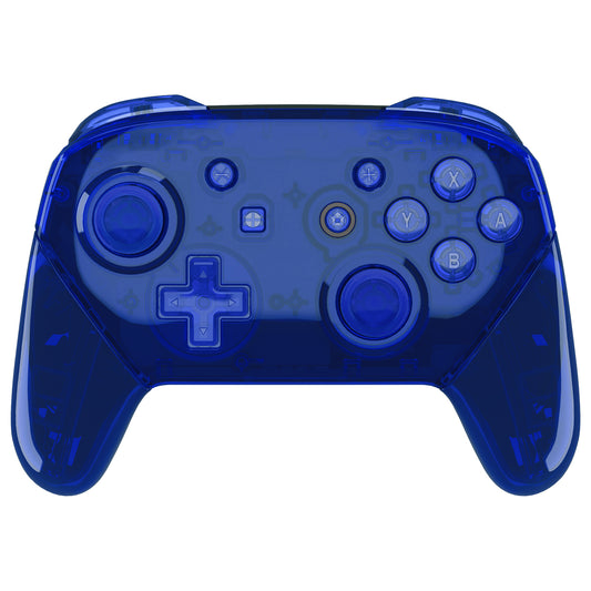 eXtremeRate Nintendo Switch Pro用交換フルセットシェル、フェイスプレートバックプレートハンドルボタン付き【クリスタルクリアブルー】