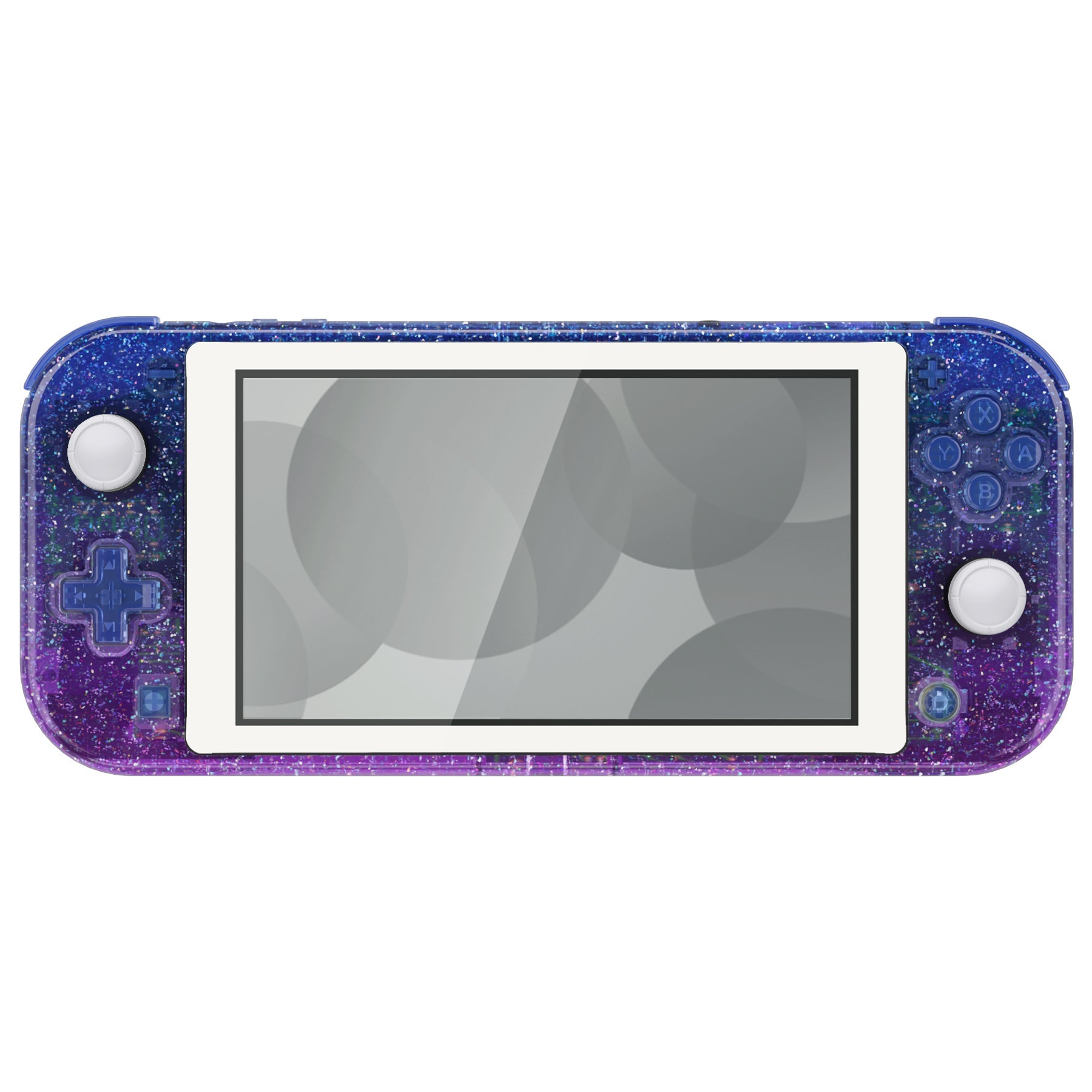 eXtremeRate Replacement Housing Shell for with Screen Protector for Nintendo Switch Lite - Glitter Gradient Translucent Bluebell eXtremeRate