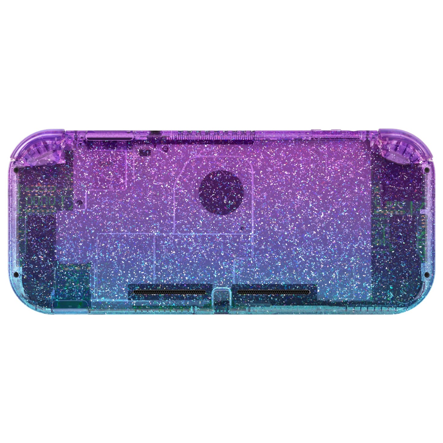 eXtremeRate Replacement Housing Shell for with Screen Protector for Nintendo Switch Lite - Glitter Gradient Translucent Bluebell & Blue eXtremeRate