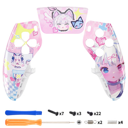 eXtremeRate PS5 edgeコントローラー対応交換対応用左右フロントハウジングシェル＆タッチパッド【ミウ】