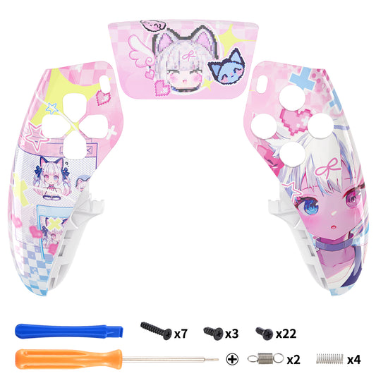 eXtremeRate PS5 edgeコントローラー対応交換対応用左右フロントハウジングシェル＆タッチパッド【ミウ】