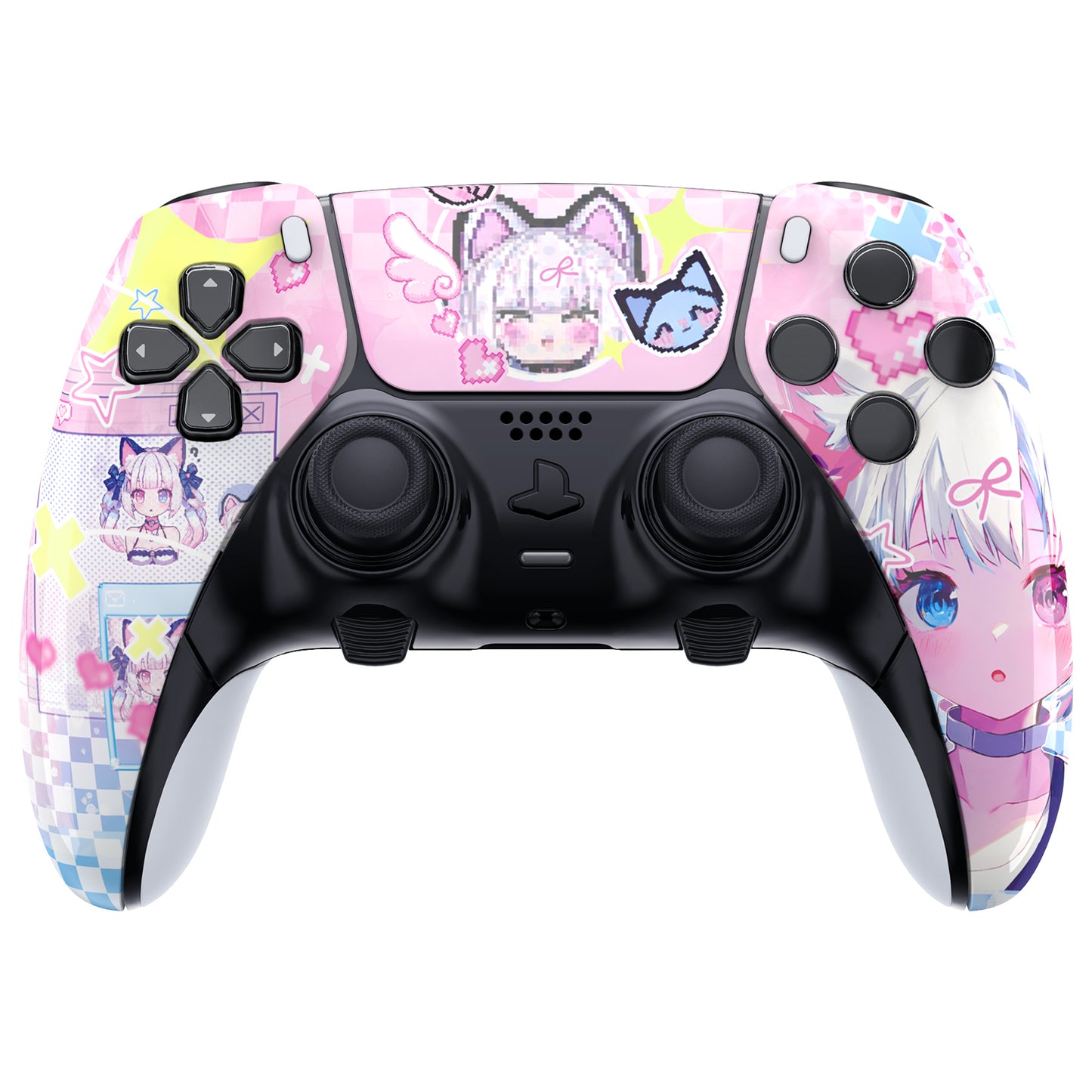 eXtremeRate PS5 edgeコントローラー対応交換対応用左右フロントハウジングシェル＆タッチパッド【ミウ】