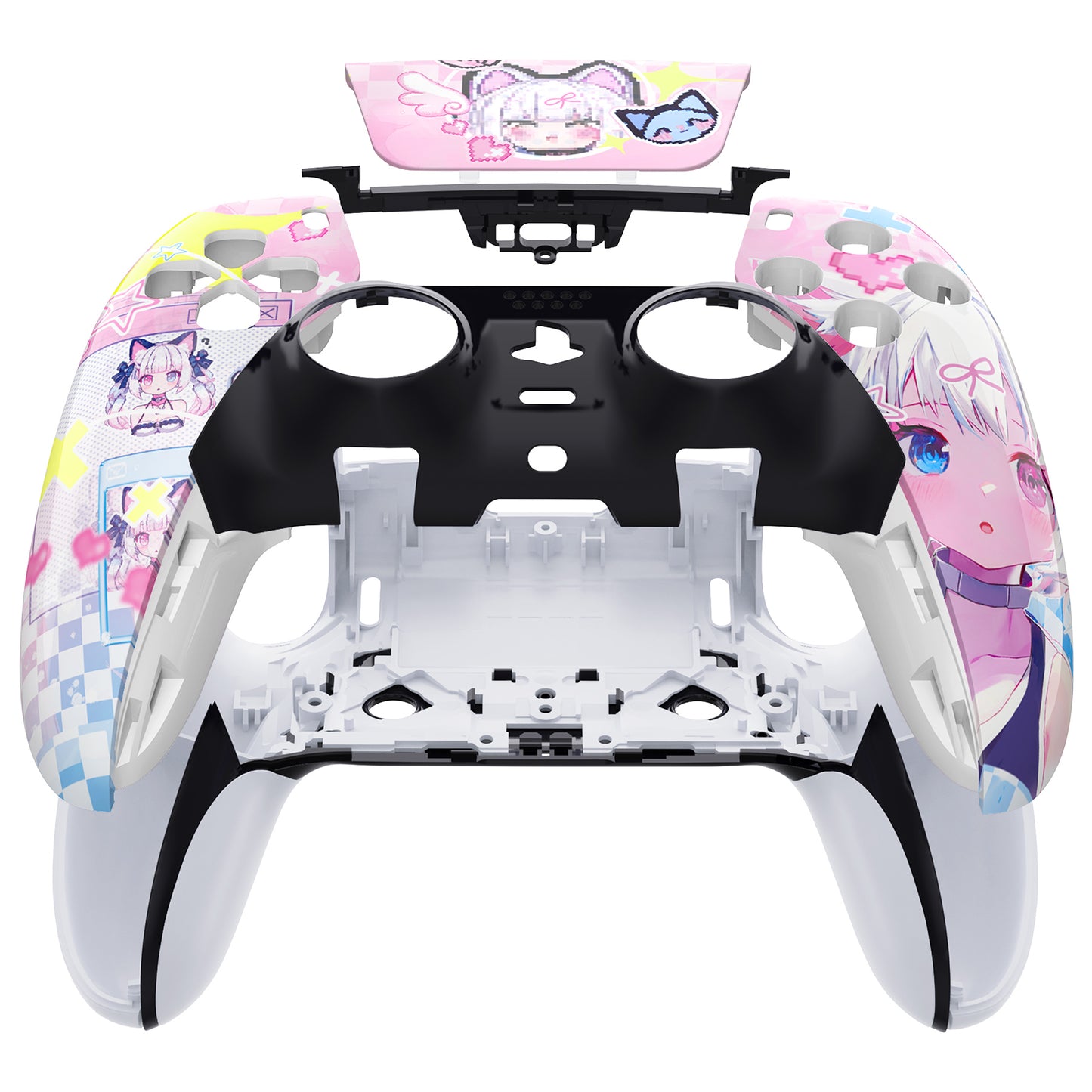 eXtremeRate PS5 edgeコントローラー対応交換対応用左右フロントハウジングシェル＆タッチパッド【ミウ】