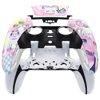 eXtremeRate PS5 edgeコントローラー対応交換対応用左右フロントハウジングシェル＆タッチパッド【ミウ】