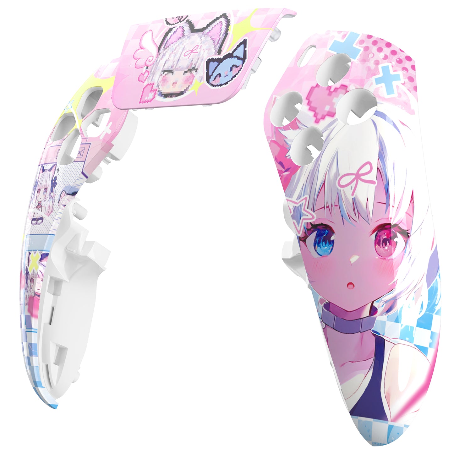 eXtremeRate PS5 edgeコントローラー対応交換対応用左右フロントハウジングシェル＆タッチパッド【ミウ】