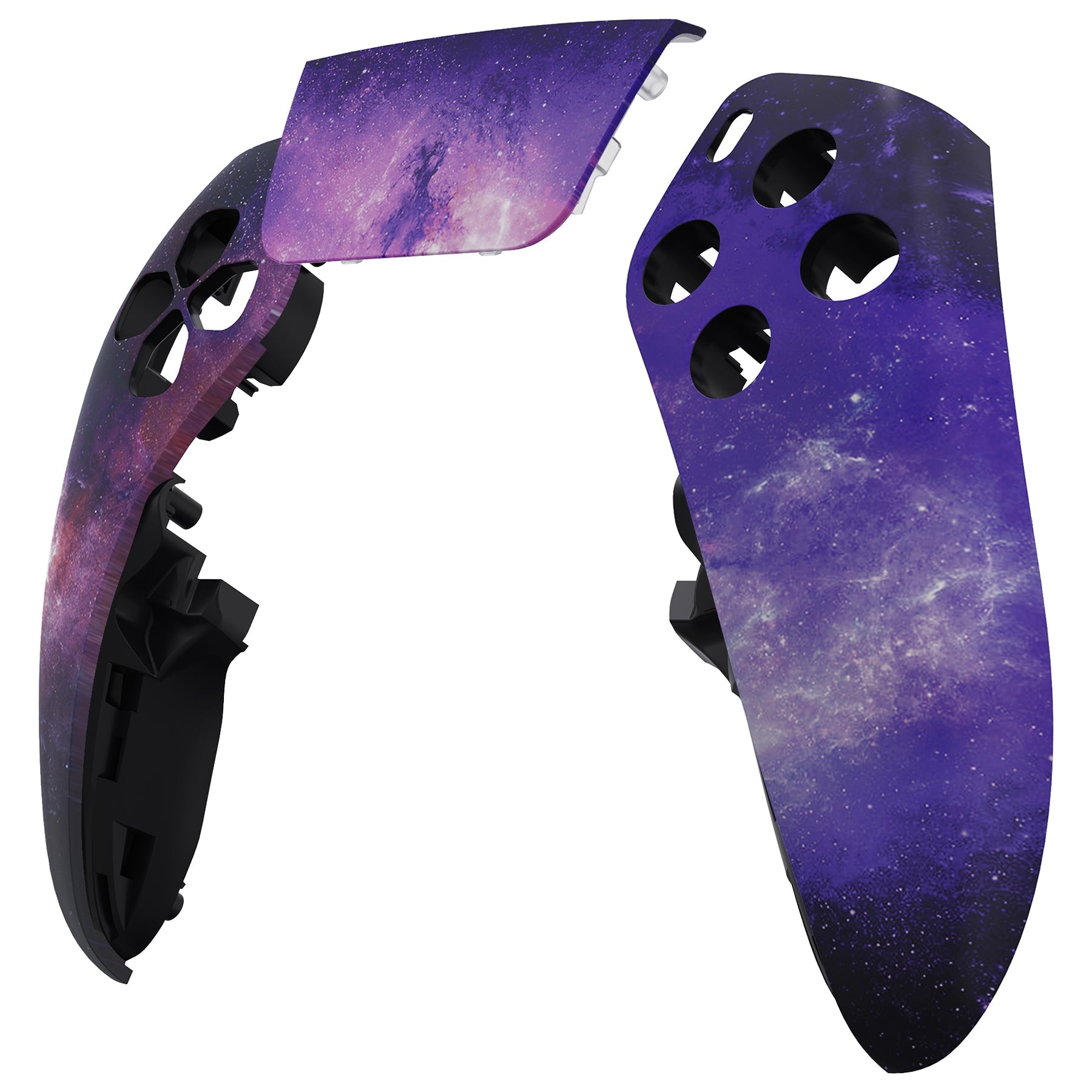 eXtremeRate Replacement Left Right Front Housing Shell with Touchpad Compatible with PS5 Edge Controller - Nebula Galaxy eXtremeRate