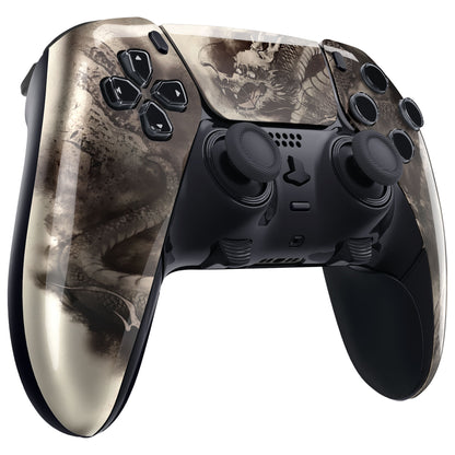 eXtremeRate PS5 edgeコントローラー対応交換対応用左右フロントハウジングシェル＆タッチパッド【墨龍】