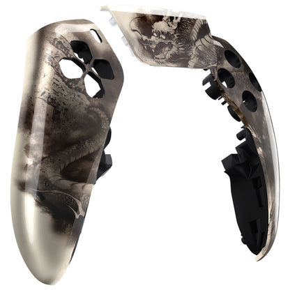 eXtremeRate PS5 edgeコントローラー対応交換対応用左右フロントハウジングシェル＆タッチパッド【墨龍】
