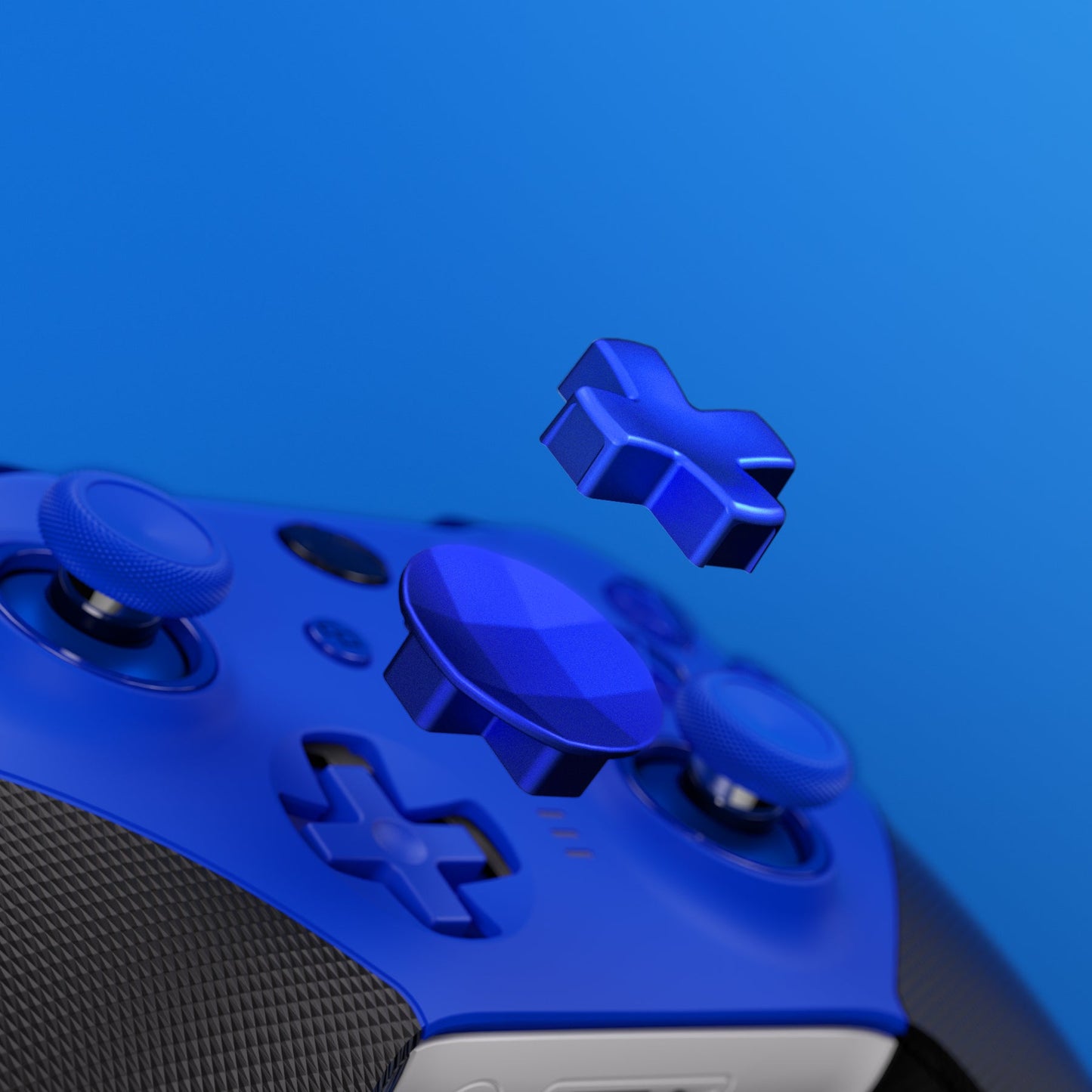 eXtremeRate 13 in 1 Component Pack Kit Replacement Metal Thumbsticks & D-Pads & Paddles for Xbox Elite Series 2 & Elite 2 Core Controller (Model 1797) - Blue & Metallic Silver eXtremeRate