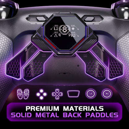 eXtremeRate PS5コントローラー対応用リアルメタルボタン (RMB) バージョンSPARKバックパドルキット用リニューアル版K1 K2 K3 K4バックパドル【メタリックブラック】