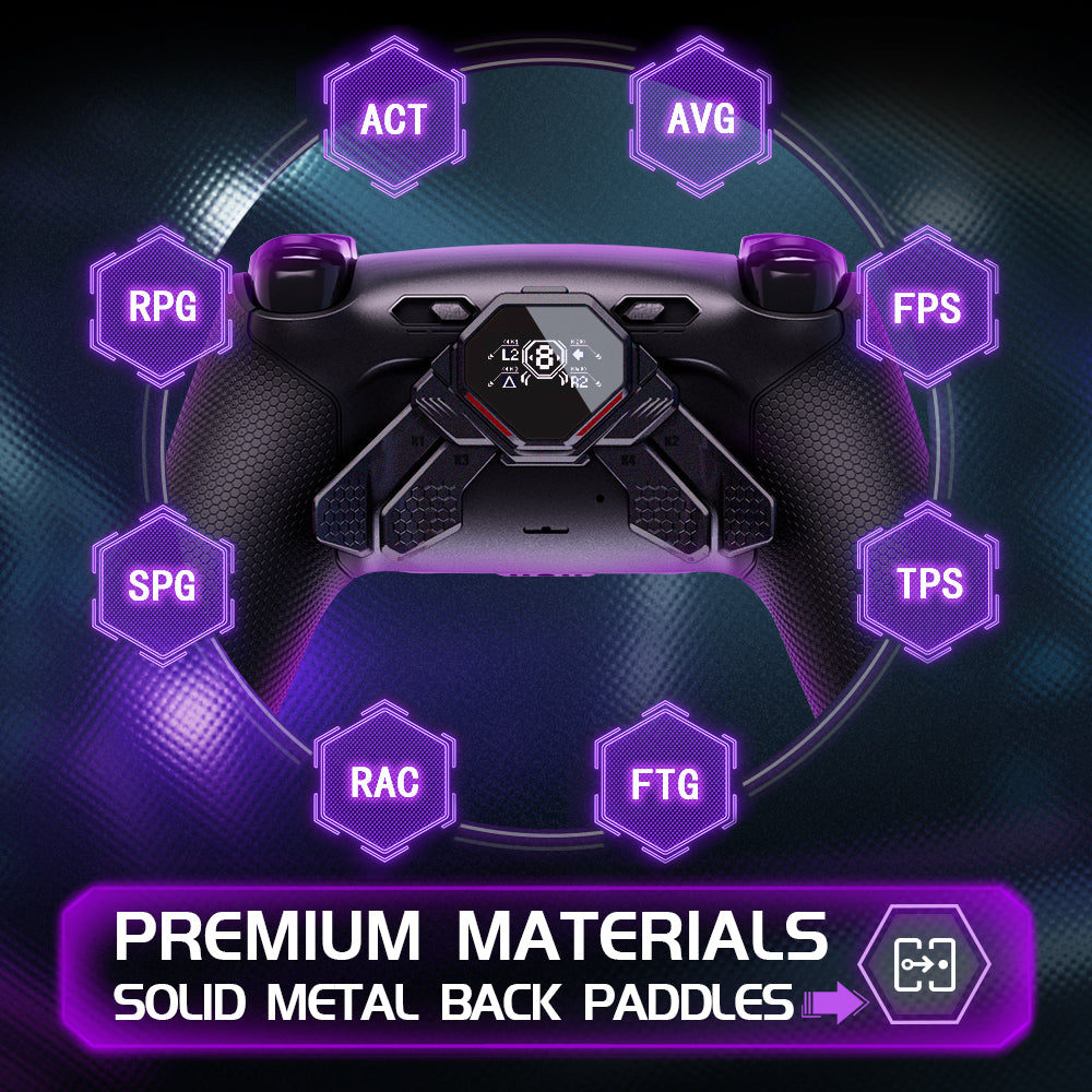 eXtremeRate PS5コントローラー対応用リアルメタルボタン (RMB) バージョンSPARKバックパドルキット用リニューアル版K1 K2 K3 K4バックパドル【メタリックブラック】