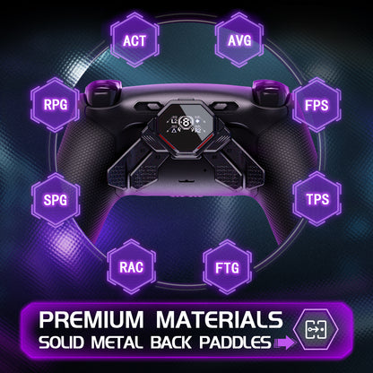eXtremeRate PS5コントローラー対応用リアルメタルボタン (RMB) バージョンSPARKバックパドルキット用リニューアル版K1 K2 K3 K4バックパドル【メタリックブラック】