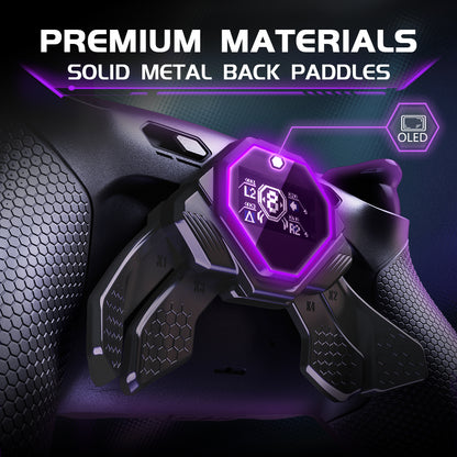 eXtremeRate PS5コントローラー対応用リアルメタルボタン (RMB) バージョンSPARKバックパドルキット用リニューアル版K1 K2 K3 K4バックパドル【メタリックブラック】