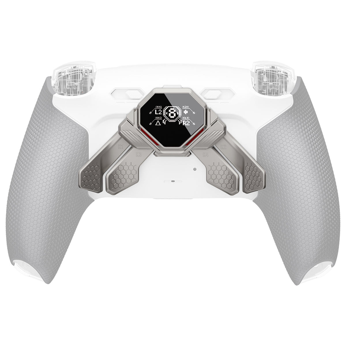 eXtremeRate PS5コントローラー対応用リアルメタルボタン (RMB) バージョンSPARKバックパドルキット用リニューアル版K1 K2 K3 K4バックパドル【メタリックシルバー】