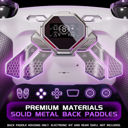 eXtremeRate PS5コントローラー対応用リアルメタルボタン (RMB) バージョンSPARKバックパドルキット用リニューアル版K1 K2 K3 K4バックパドル【メタリックシルバー】