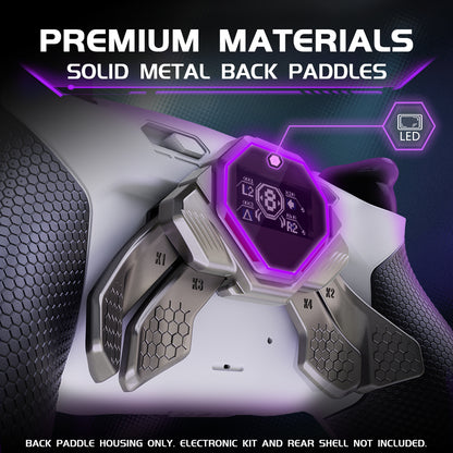 eXtremeRate PS5コントローラー対応用リアルメタルボタン (RMB) バージョンSPARKバックパドルキット用リニューアル版K1 K2 K3 K4バックパドル【メタリックシルバー】