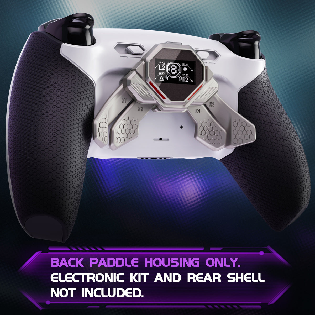 eXtremeRate PS5コントローラー対応用リアルメタルボタン (RMB) バージョンSPARKバックパドルキット用リニューアル版K1 K2 K3 K4バックパドル【メタリックシルバー】