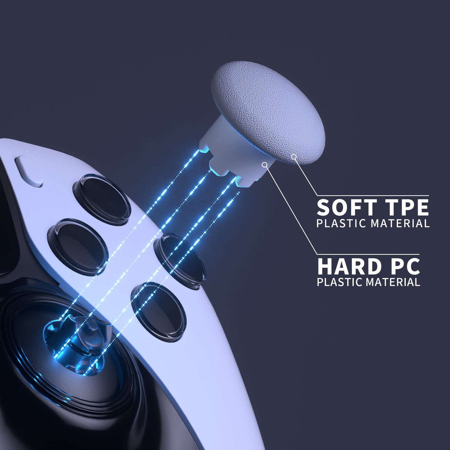 eXtremeRate Replacement Swappable Thumbsticks for PS5 Edge Controller - Solid White eXtremeRate