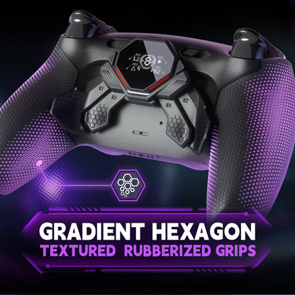 eXtremeRate PS5コントローラーBDM-010/020対応用SPARK バックパドルキット、OLEDディスプレイ&クリッキートリガーストップ＆エルゴノミックグリップ【ブラック】