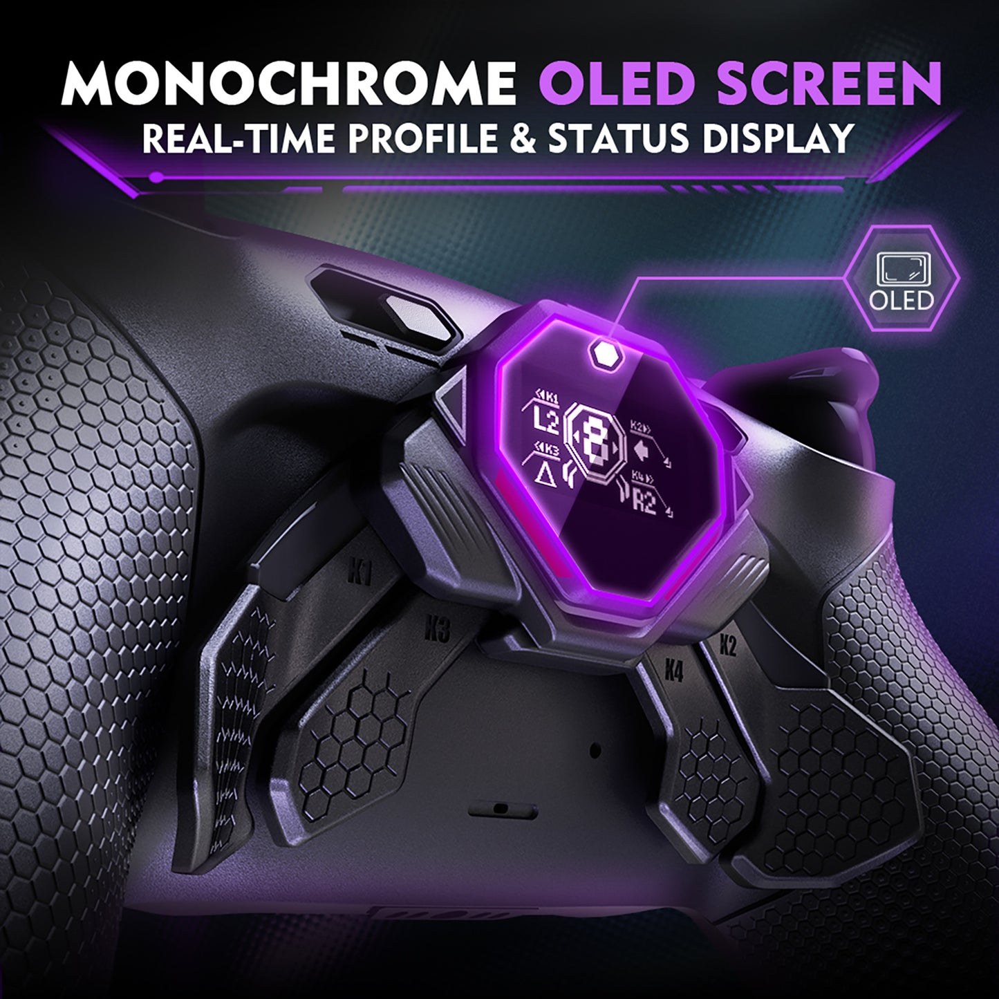 eXtremeRate SPARK Back Paddle Kit for PS5 Controllers BDM-030/040/050/060, with OLED Display, Clicky Trigger Stops, and Ergonomic Grips (Black)