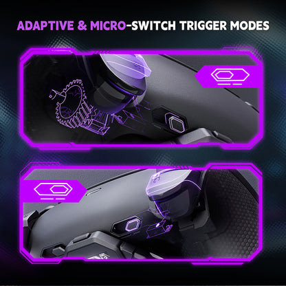 eXtremeRate SPARK Back Paddle Kit for PS5 Controllers BDM-030/040/050/060, with OLED Display, Clicky Trigger Stops, and Ergonomic Grips (Black)
