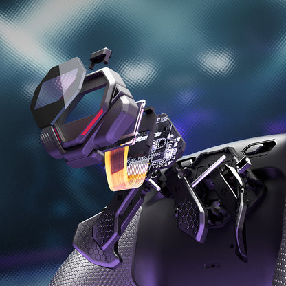 eXtremeRate PS5コントローラーBDM-030/040/050対応用SPARK バックパドルキット、OLEDディスプレイ&クリッキートリガーストップ＆エルゴノミックグリップ【ブラック】