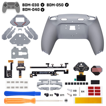 eXtremeRate PS5コントローラーBDM-030/040/050対応用SPARK バックパドルキット、OLEDディスプレイ&クリッキートリガーストップ＆エルゴノミックグリップ【ニューホープグレー】