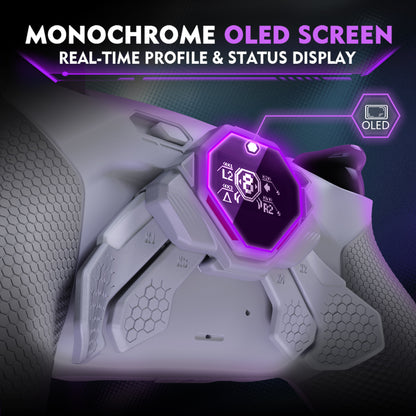 eXtremeRate PS5コントローラーBDM-030/040/050対応用SPARK バックパドルキット、OLEDディスプレイ&クリッキートリガーストップ＆エルゴノミックグリップ【ニューホープグレー】