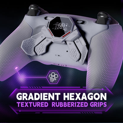 eXtremeRate PS5コントローラーBDM-030/040/050対応用SPARK バックパドルキット、OLEDディスプレイ&クリッキートリガーストップ＆エルゴノミックグリップ【ニューホープグレー】