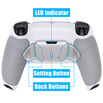 eXtremeRate PS5コントローラーBDM-030/040/050対応用シルバーリアルメタルボタン（RMB）バージョンRISE4 V3リマップキット【ラバー付きグレー】