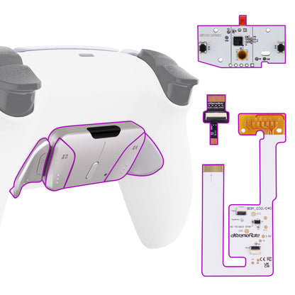 eXtremeRate PS5コントローラーBDM-030/040/050対応用シルバーリアルメタルボタン（RMB）バージョンRISE4 V3リマップキット【ホワイト】