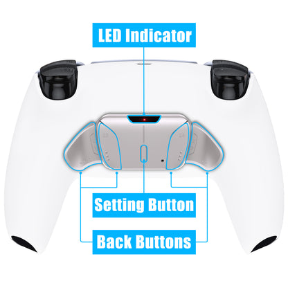 eXtremeRate PS5コントローラーBDM-030/040/050対応用シルバーリアルメタルボタン（RMB）バージョンRISE4 V3リマップキット【ホワイト】