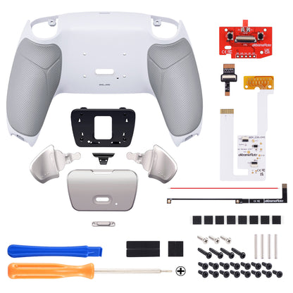 eXtremeRate PS5コントローラーBDM-030/040/050対応用ブラックリアルメタルボタン（RMB）バージョンRISE V3リマップキット【ラバー付きグレー】