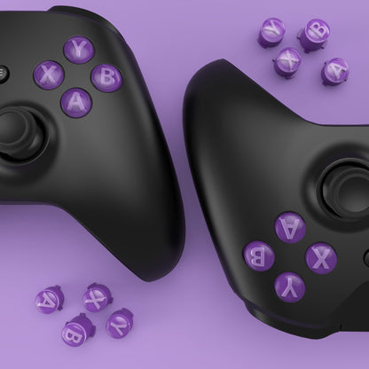 eXtremeRate Xbox Series X/Sコントローラー & Xbox One X/S & Xbox One Elite V1/V2コントローラー用三色ABXYアクションボタン（クラシックシンボル付き）【ミストパープル＆クリア＆ラベンダーパープル】