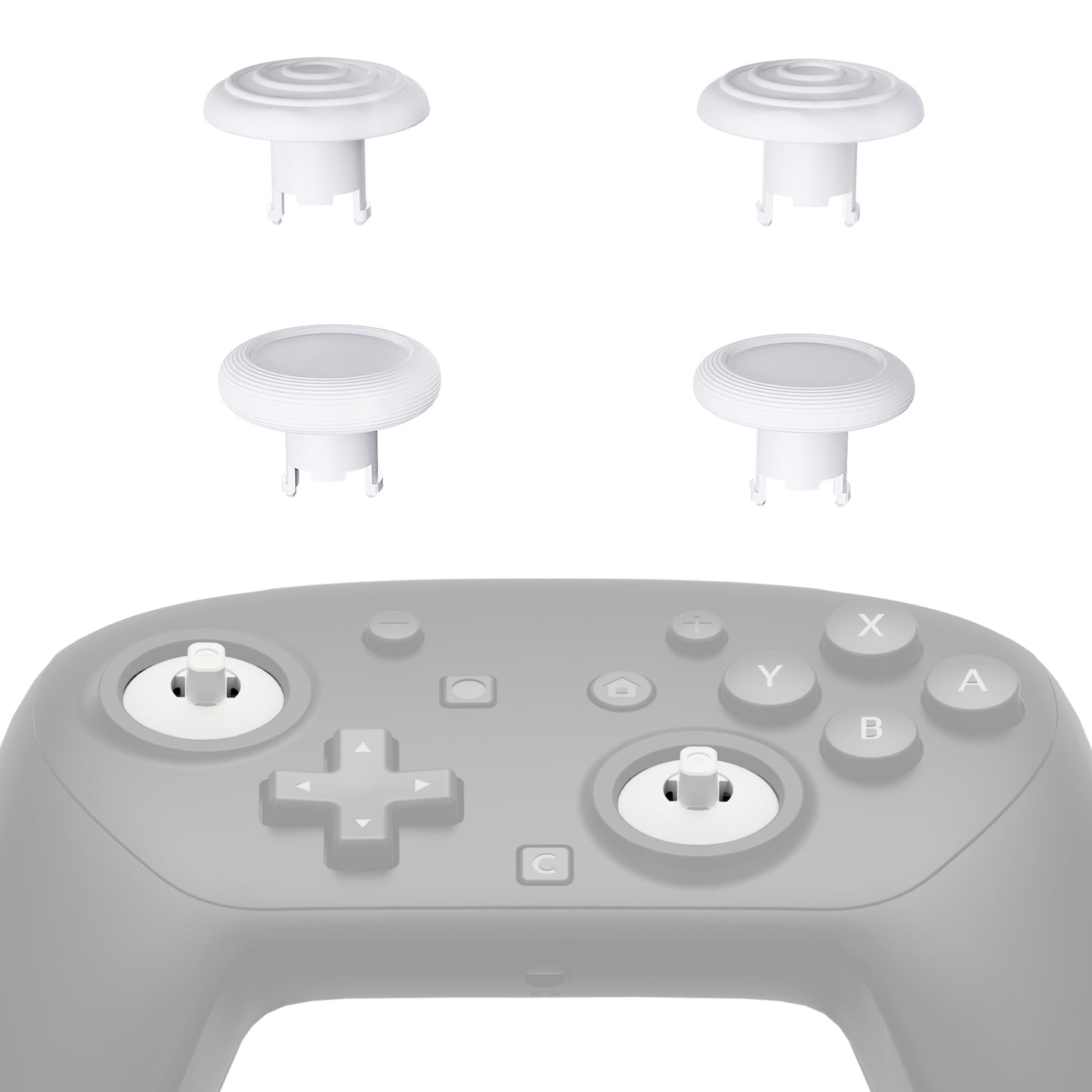 eXtremeRate Nintendo Switch 2 Proコントローラー対応 ThumbsGear 交換式エルゴノミックサムスティック【ホワイト】