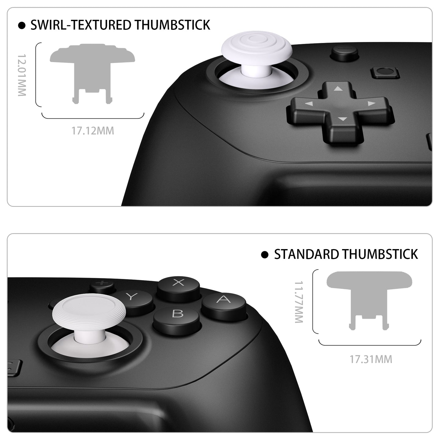 eXtremeRate Nintendo Switch 2 Proコントローラー対応 ThumbsGear 交換式エルゴノミックサムスティック【ホワイト】