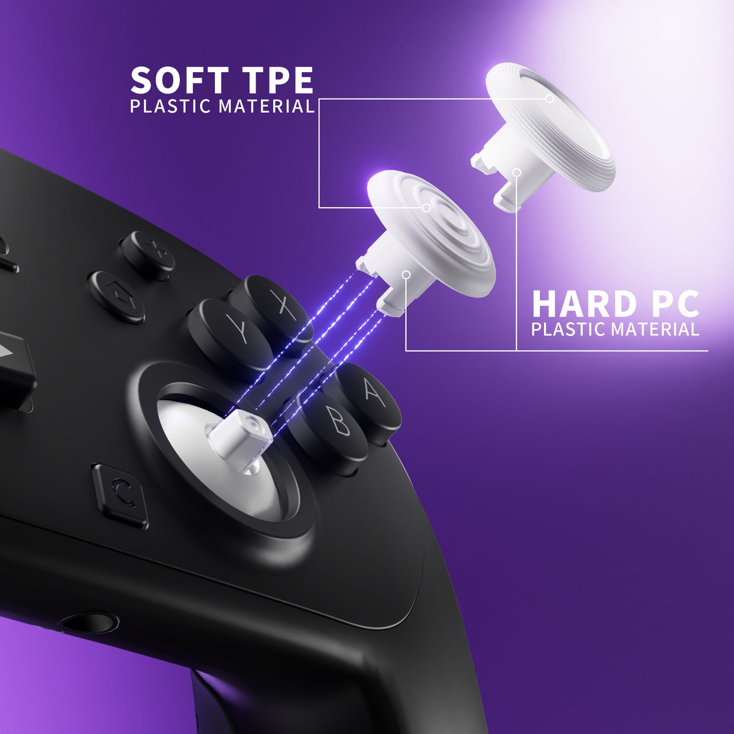 eXtremeRate Nintendo Switch 2 Proコントローラー対応 ThumbsGear 交換式エルゴノミックサムスティック【ホワイト】
