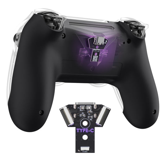 eXtremeRate PS4 Slim ProコントローラーJDM-040/050/055対応用 Type-Cバージョン ボトムシェル【ブラック】